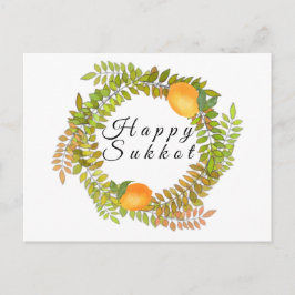 Joodse Happy Sukkot-citroenen en -bladeren Briefkaart