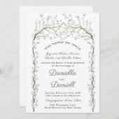 Joodse Hebreeuwse huwelijksuitnodiging Creatieve C Kaart (Voorkant / Achterkant)