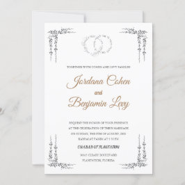 Joodse Hebreeuwse huwelijksuitnodiging verlaat gre Kaart