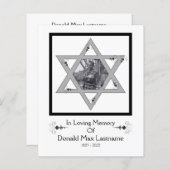 joodse herdenkingskaart (Voorkant / Achterkant)