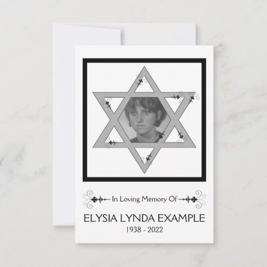 joodse herdenkingskaart kaart (Voorkant)