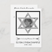 joodse herdenkingskaart kaart (Voorkant / Achterkant)