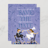 Joodse Hora Stoel Dans Bruiloft Save the Date (Voorkant / Achterkant)