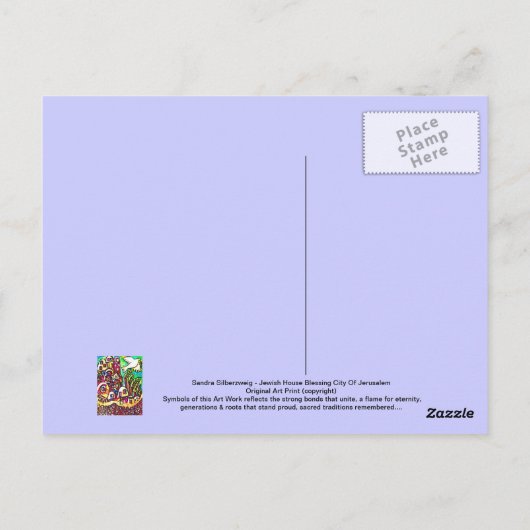 Joodse huis in de stad Jerusalem Briefkaart (Achterkant)