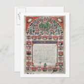 Joodse huwelijksovereenkomst (vellum) briefkaart (Voorkant / Achterkant)