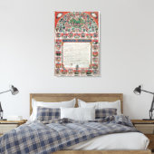 Joodse huwelijksovereenkomst (vellum) canvas afdruk (Insitu (Slaapkamer))