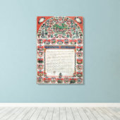 Joodse huwelijksovereenkomst (vellum) canvas afdruk (Insitu (Houten vloer))