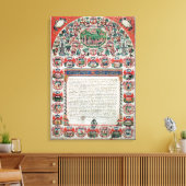 Joodse huwelijksovereenkomst (vellum) canvas afdruk (Insitu (Woonkamer))