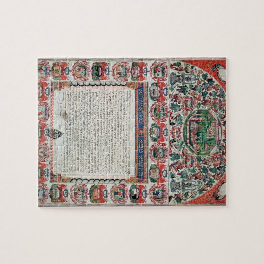 Joodse huwelijksovereenkomst (vellum) legpuzzel (Horizontaal)