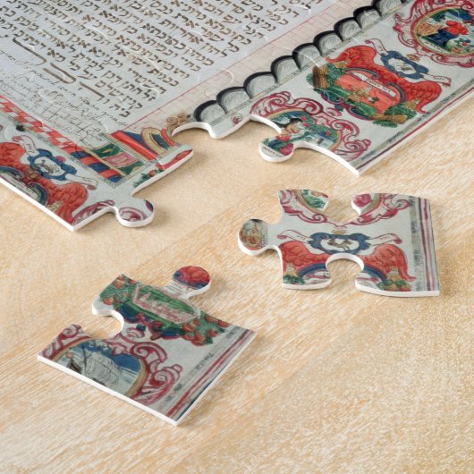 Joodse huwelijksovereenkomst (vellum) legpuzzel (Zijkant)