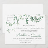 Joodse huwelijksuitnodiging Classic Laurel Kaart (Voorkant / Achterkant)