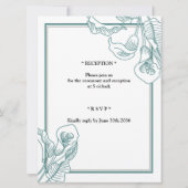 Joodse huwelijksuitnodiging Green Gold Lilies (Achterkant)