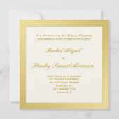 Joodse huwelijksuitnodiging in gouden en ivoren to kaart (Achterkant)