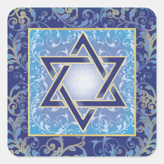 Joodse huwelijksuitnodigingsdag vierkante sticker (Voorkant)