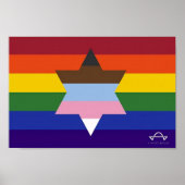 Joodse Inclusief Pride Flag Poster (Voorkant)