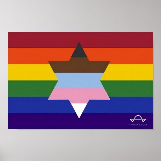 Joodse Inclusief Pride Flag Poster (Voorkant)
