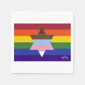 Joodse Inclusieve Pride Flag servetten (Voorkant)