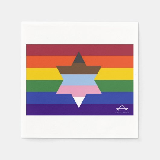 Joodse Inclusieve Pride Flag servetten (Voorkant)