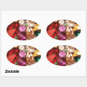 Joodse juwelen Sparkle Pareltjes Kleur Ovale Sticker (Vel)