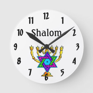Joodse Kaarsenstandaard Shalom    Ronde Klok