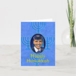 Joodse Kaart<br><div class="desc">Kaart van het President van Israël van de Vakantie van de Jodenster van Jood van de Chanoeka Yarmulke van Obama van Barack de Joodse Hebreeuwse</div>