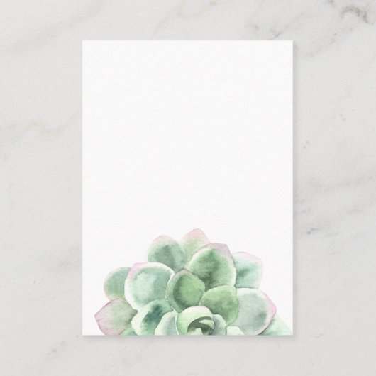 Joodse kaart verdienen ・ Succulente ventilator Visitekaartje (Achterkant)