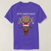 Joodse kerstrenrendieraar Happy Chrismukkah T-Shir T-shirt (Design voorkant)