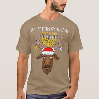 Joodse kerstrenrendierte Happy Chrismukkah T-shirt