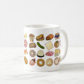 Joodse kookCuisine Holiday Dinner Foods Print Koffiemok (Voorkant rechts)