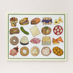 Joodse kookCuisine Holiday Dinner Foods Print Legpuzzel