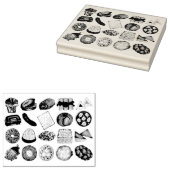 Joodse kookCuisine Holiday Dinner Foods Print Rubberstempel (Gestempeld)