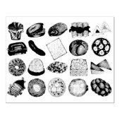 Joodse kookCuisine Holiday Dinner Foods Print Rubberstempel (Afrduk)