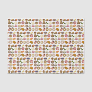 Joodse kookCuisine Holiday Dinner Foods Print Tissuepapier