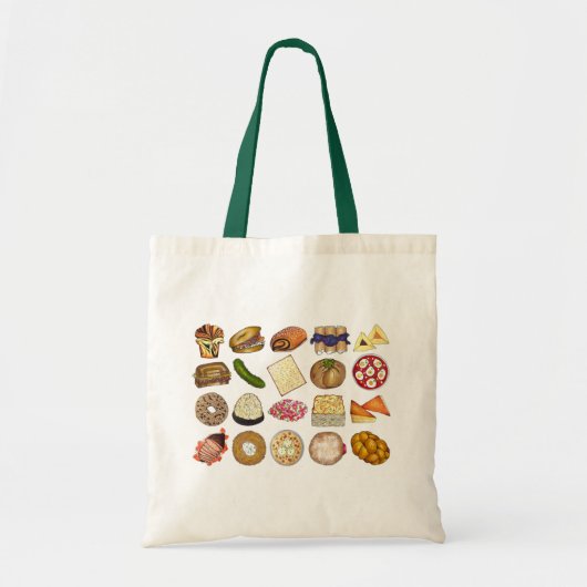 Joodse kookCuisine Holiday Dinner Foods Print Tote Bag (Voorkant)