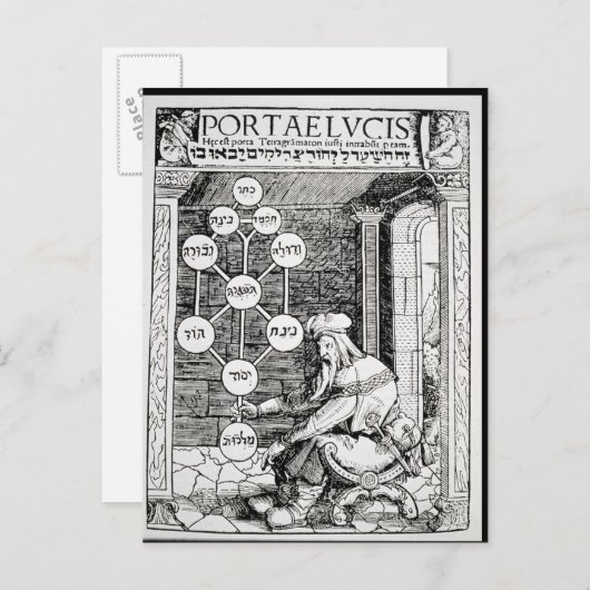 Joodse kool met een sephiroth briefkaart (Voorkant / Achterkant)