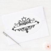  joodse koptekst ovale sticker (Envelop)