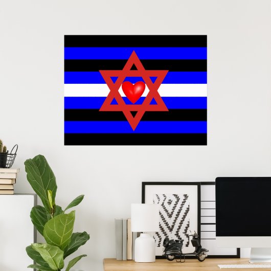 Joodse Leather Pride Flag Poster (Thuiskantoor)