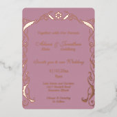 Joodse lijst bruiloft folie uitnodiging (Voorkant)