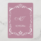 Joodse lijst bruiloft folie uitnodiging (Achterkant)