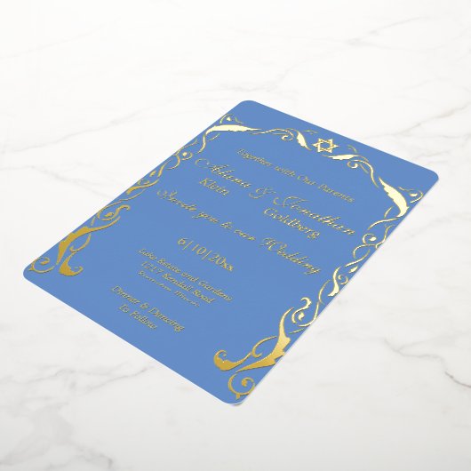 Joodse lijst bruiloft folie uitnodiging (Gedraaid)