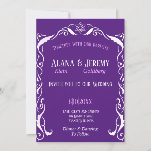 Joodse lijst bruiloft kaart (Voorkant)