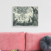 Joodse maaltijden Tijdens de feesten van de tablet Canvas Afdruk (Insitu (Woonkamer))