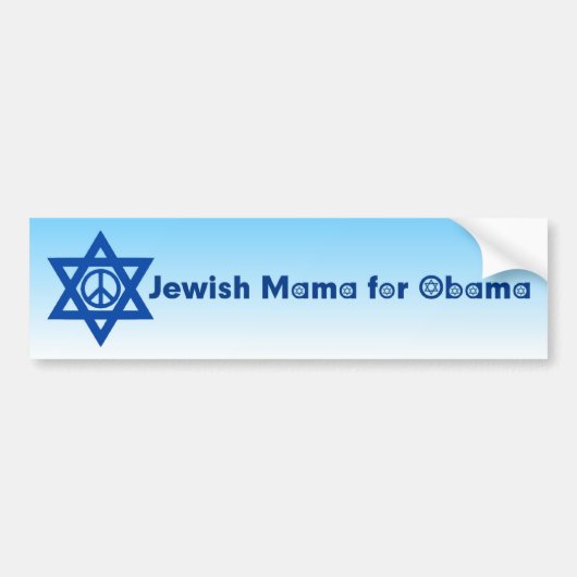 Joodse mama voor Obama Bumpersticker 4 (Voorkant)