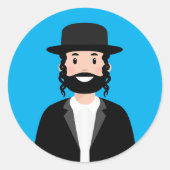 Joodse Man Classic Round Sticker (Voorkant)