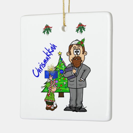 Joodse Man Elf Chrismukkah Ornament (Links)