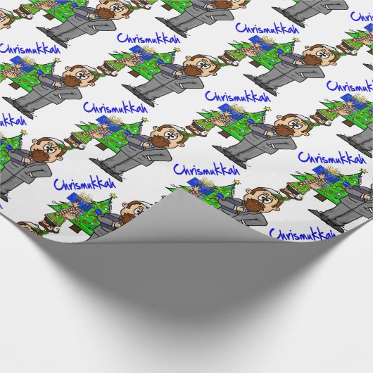 Joodse Man Elf Chrismukkah Wrapping Paper Cadeaupapier (Hoek)