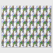 Joodse Man Elf Chrismukkah Wrapping Paper Cadeaupapier (Vlak)