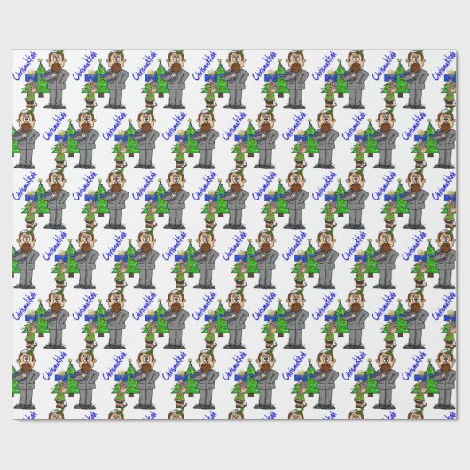 Joodse Man Elf Chrismukkah Wrapping Paper Cadeaupapier (Vlak)