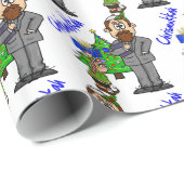 Joodse Man Elf Chrismukkah Wrapping Paper Cadeaupapier (Rol Hoek)