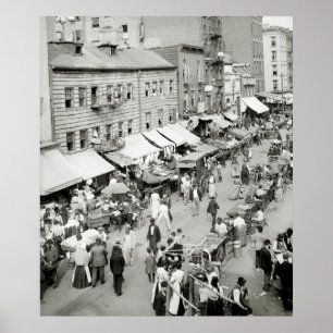 Joodse Markt, NYC 1890 Poster